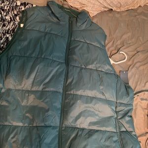 Green puffer vest